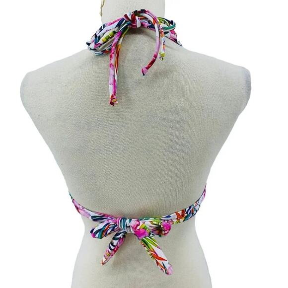 Live Love Dream Multicolor Tropical Halter Straps Floral Padded Bra Large - Picture 10 of 11